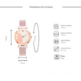 Relógio Luxo Crystal + 4 pulseiras BRINDE